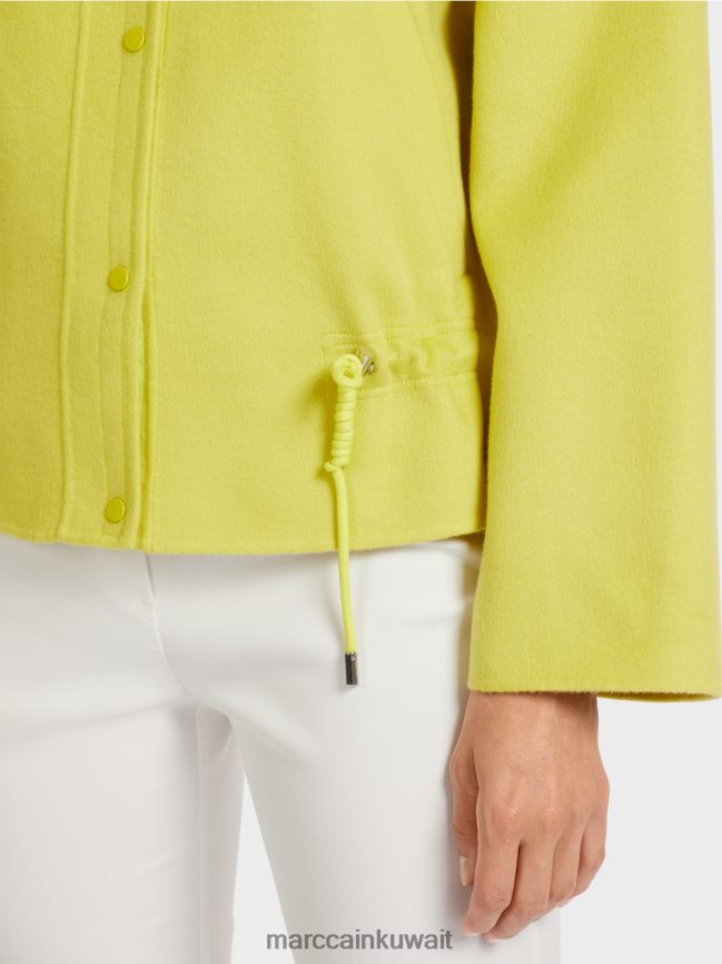 Marc Cain سترة خارجية من الصوف LVN0D6289 ملابس الكبريت الأخضر