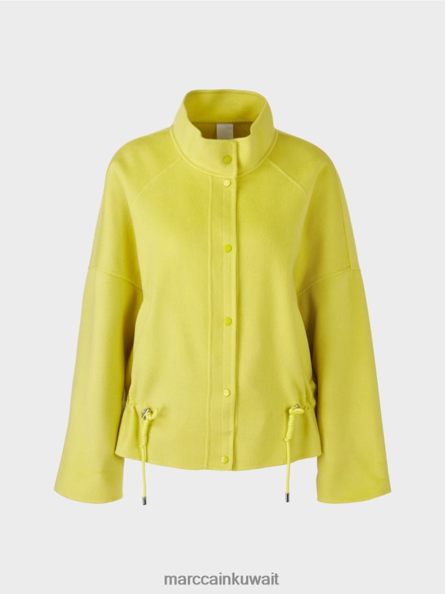 Marc Cain سترة خارجية من الصوف LVN0D6289 ملابس الكبريت الأخضر