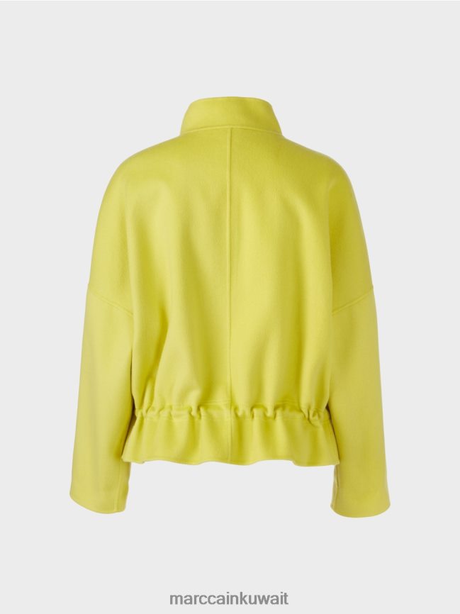 Marc Cain سترة خارجية من الصوف LVN0D6289 ملابس الكبريت الأخضر