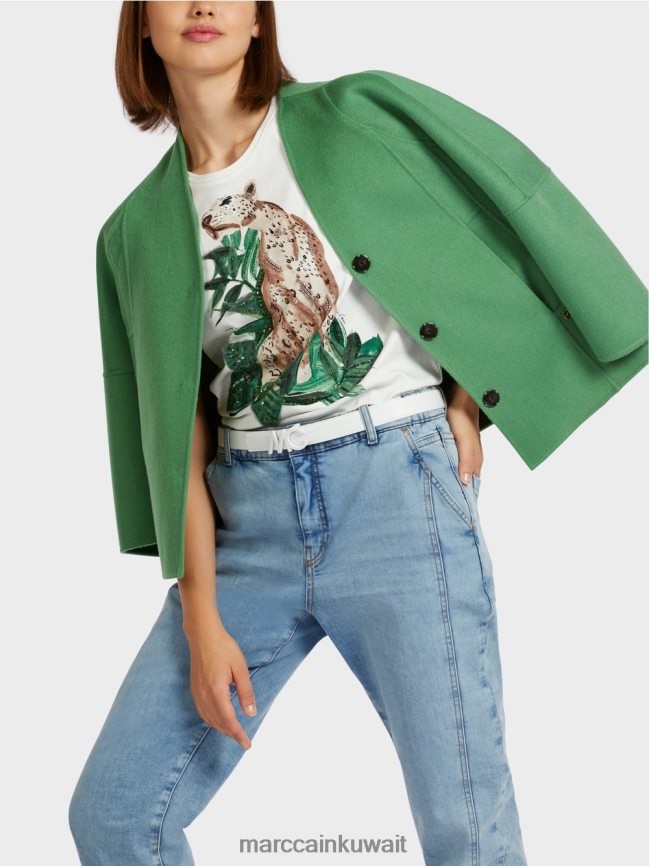 Marc Cain سترة صوف عادية LVN0D6293 ملابس طحلب أخضر