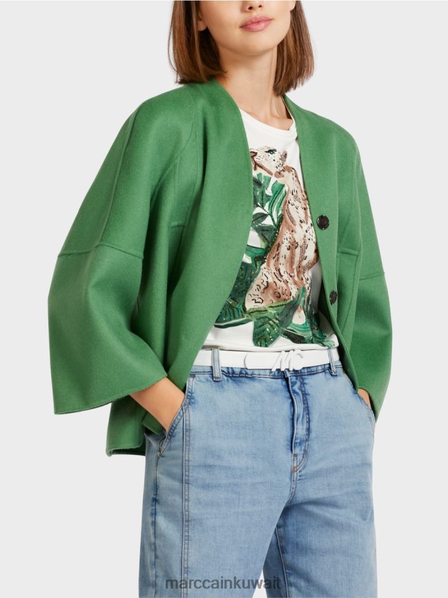 Marc Cain سترة صوف عادية LVN0D6293 ملابس طحلب أخضر