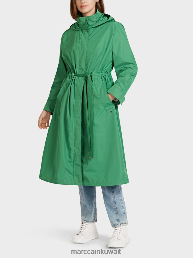 Marc Cain معطف كاجوال مع خصر برباط LVN0D6295 ملابس طحلب أخضر