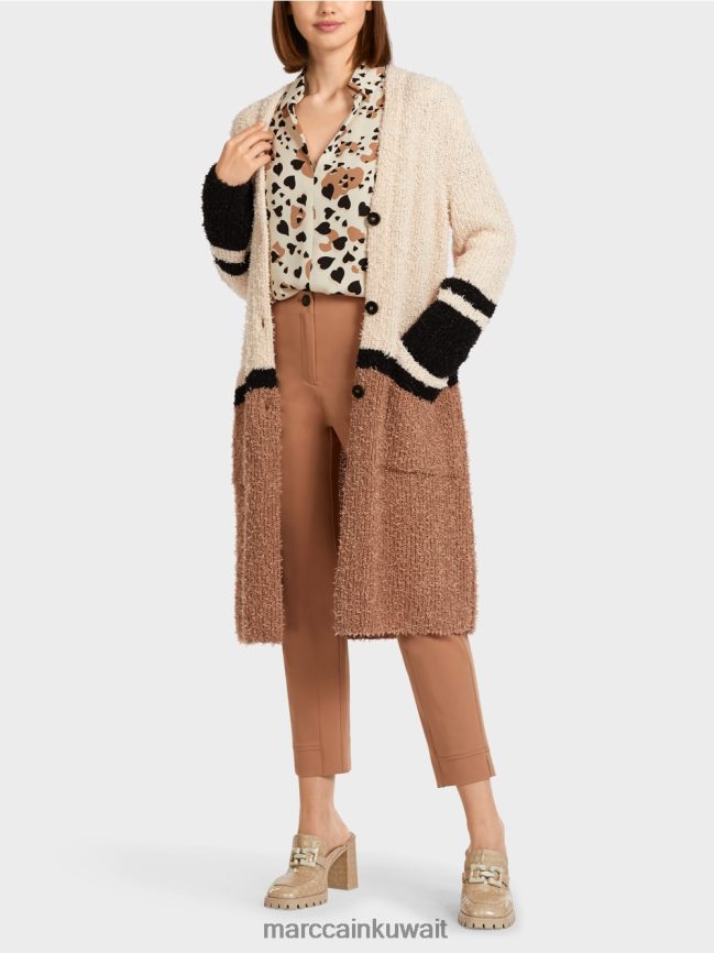 Marc Cain معطف "محبوك في ألمانيا" LVN0D6297 ملابس كريمة