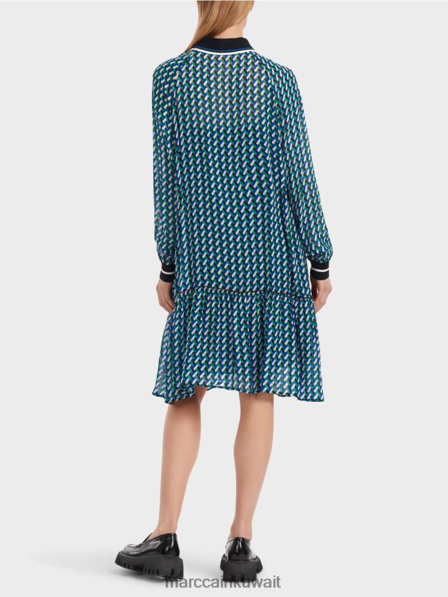 Marc Cain فستان بتصميم هندسي بالكامل LVN0D62 ملابس المينا