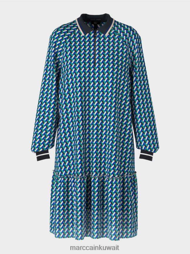 Marc Cain فستان بتصميم هندسي بالكامل LVN0D62 ملابس المينا