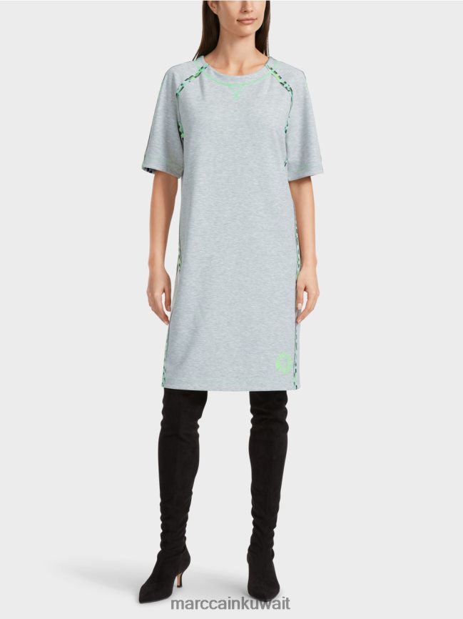 Marc Cain فستان بأكمام ريجلان LVN0D630 ملابس الرمادي الفضي