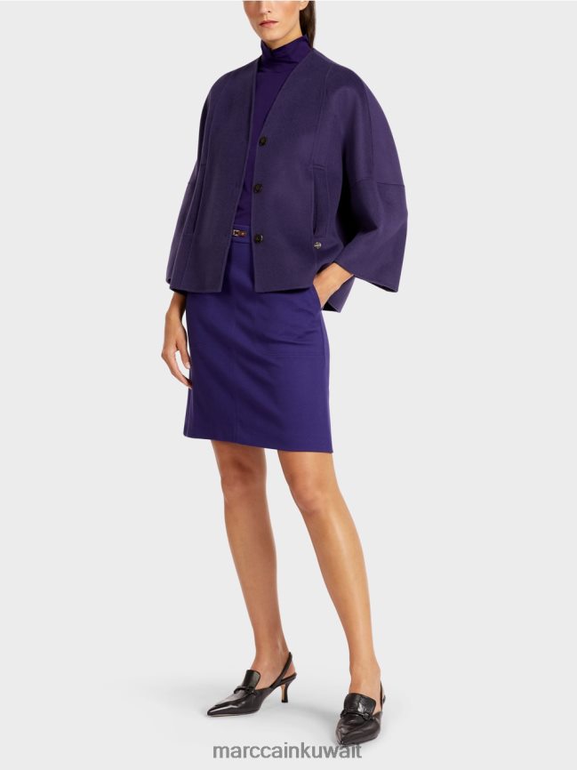 Marc Cain سترة صوف عادية LVN0D6300 ملابس ملكي الأرجواني