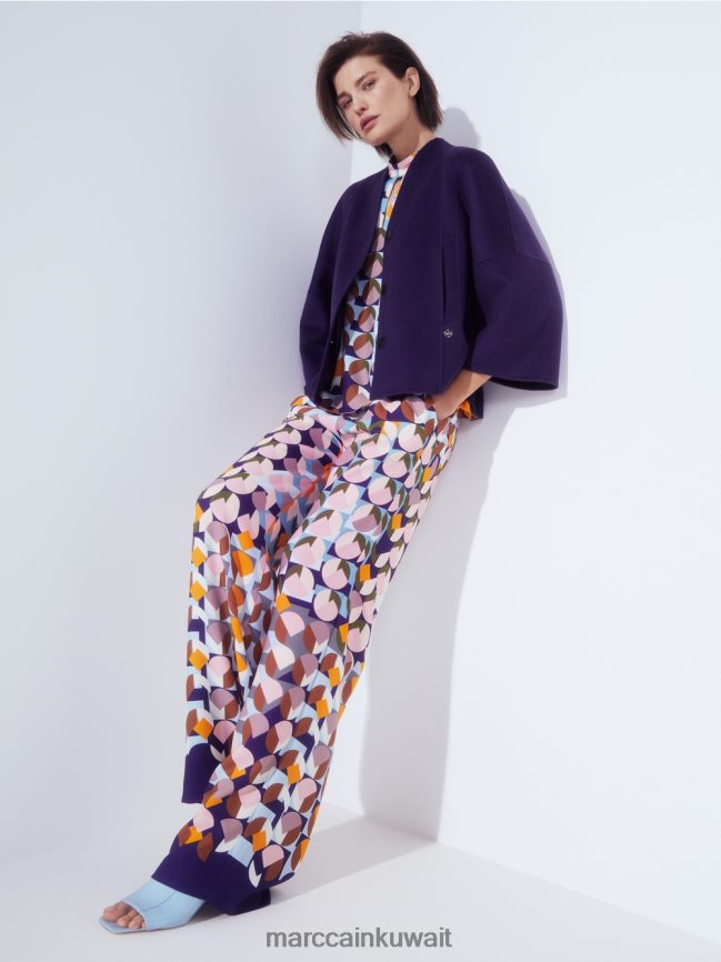 Marc Cain سترة صوف عادية LVN0D6300 ملابس ملكي الأرجواني