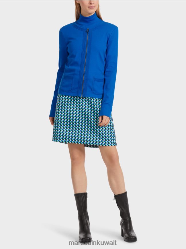 Marc Cain سترة مضغوطة مع الرقبة المستديرة LVN0D6308 ملابس الأزرق الملكي الساطع