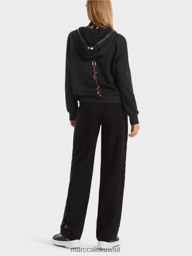 Marc Cain سترة مقنعين مع الرمز البريدي LVN0D6317 ملابس أسود