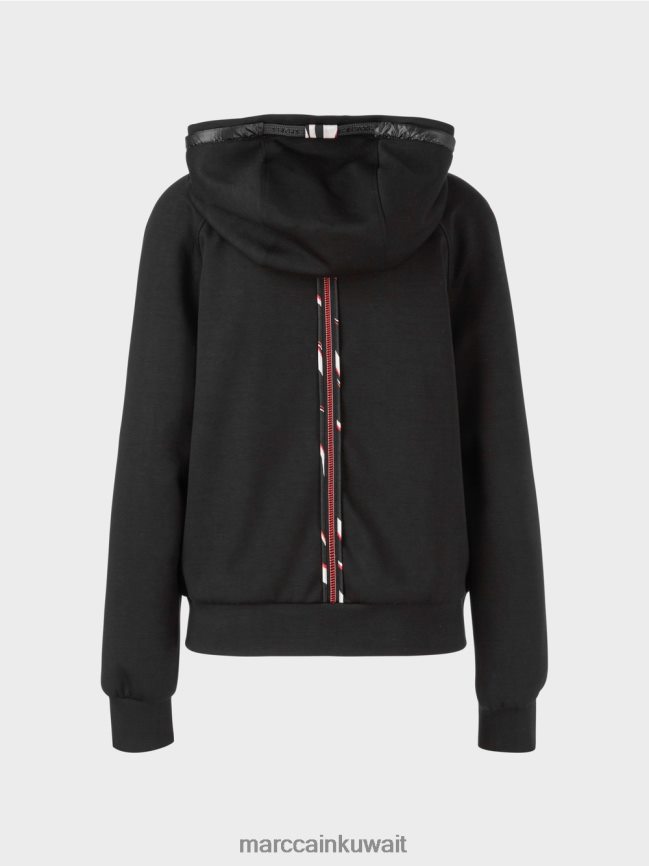 Marc Cain سترة مقنعين مع الرمز البريدي LVN0D6317 ملابس أسود