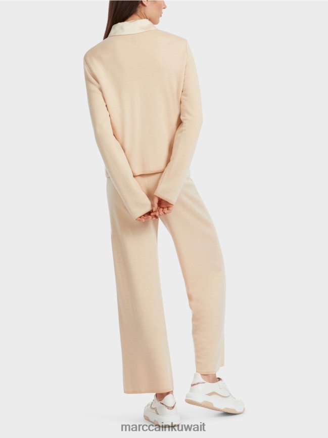 Marc Cain سترة محبوكة في ألمانيا LVN0D6319 ملابس كريم غامق