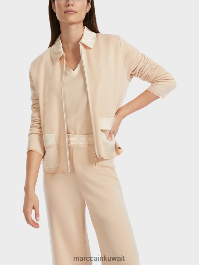 Marc Cain سترة محبوكة في ألمانيا LVN0D6319 ملابس كريم غامق