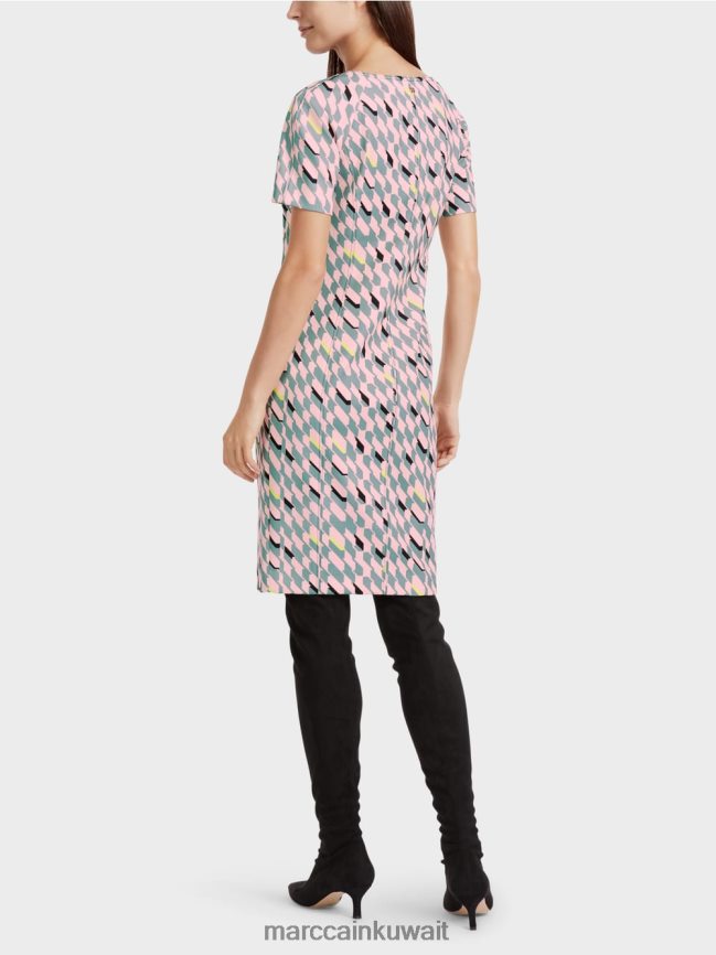 Marc Cain فستان التصميم الجرافيكي LVN0D631 ملابس السماء الزرقاء الداكنة