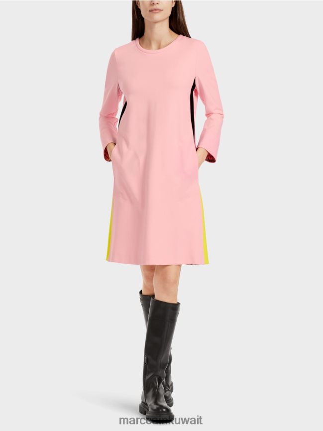 Marc Cain فستان رياضي بخطوط جديلة LVN0D632 ملابس مسحوق وردي ناعم