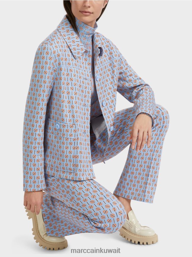 Marc Cain سترة في شكل متوهج قليلا LVN0D6322 ملابس سماء الصيف المظلمة