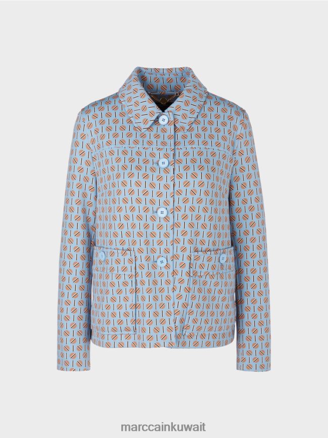 Marc Cain سترة في شكل متوهج قليلا LVN0D6322 ملابس سماء الصيف المظلمة