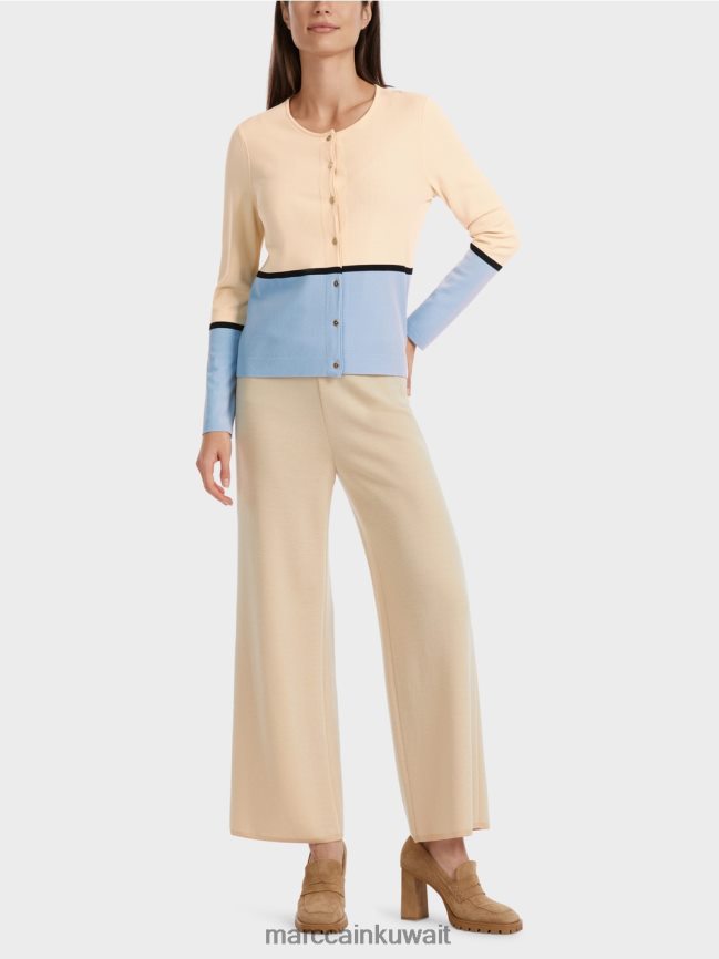 Marc Cain سترة ملونة "إعادة التفكير معًا". LVN0D6323 ملابس كريم غامق