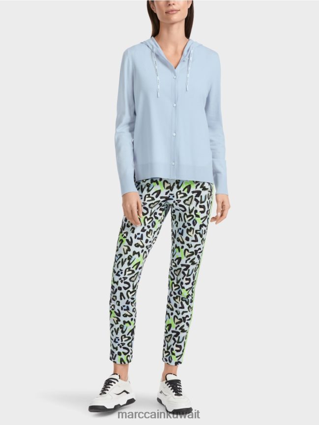 Marc Cain سترة "إعادة التفكير معًا" متماسكة LVN0D6328 ملابس مسحوق ناعم أزرق