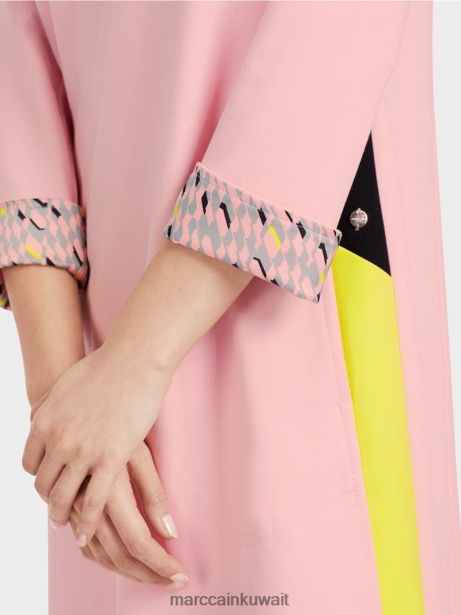 Marc Cain فستان رياضي بخطوط جديلة LVN0D632 ملابس مسحوق وردي ناعم