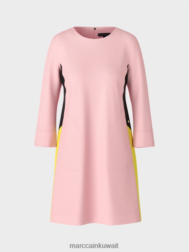 Marc Cain فستان رياضي بخطوط جديلة LVN0D632 ملابس مسحوق وردي ناعم