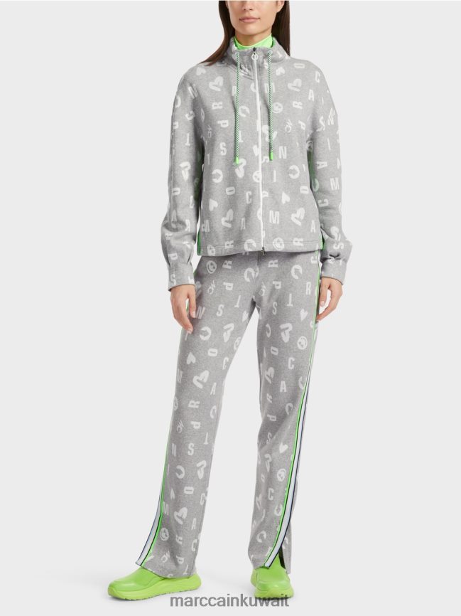 Marc Cain سترة على طراز الركض LVN0D6331 ملابس الرمادي الفضي