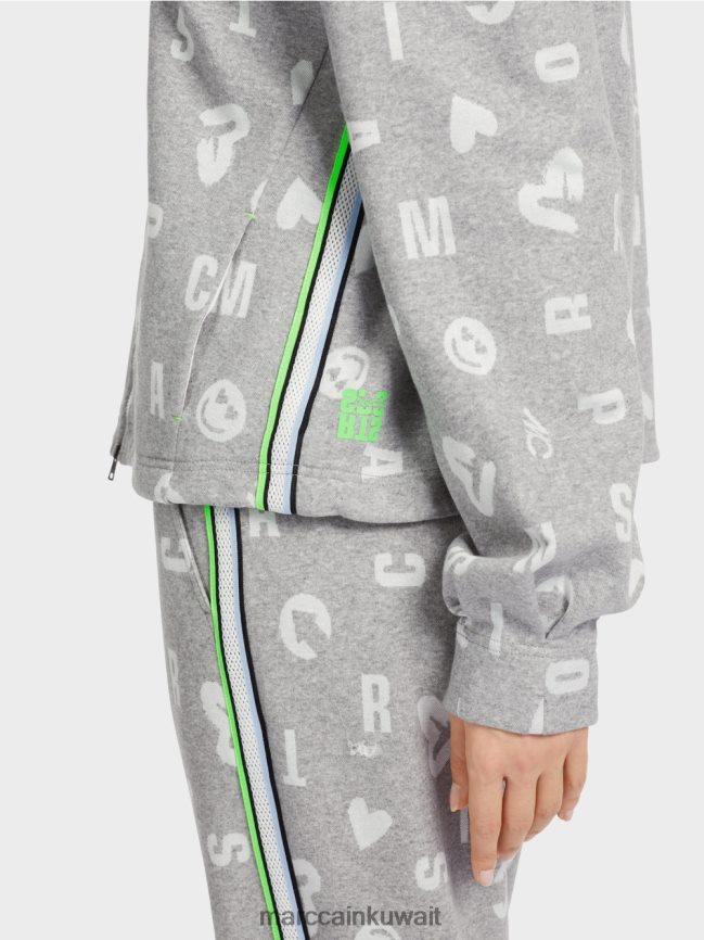 Marc Cain سترة على طراز الركض LVN0D6331 ملابس الرمادي الفضي