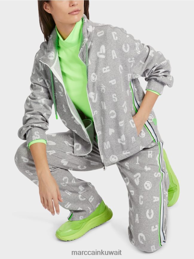 Marc Cain سترة على طراز الركض LVN0D6331 ملابس الرمادي الفضي