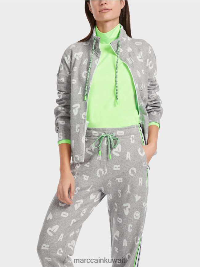 Marc Cain سترة على طراز الركض LVN0D6331 ملابس الرمادي الفضي