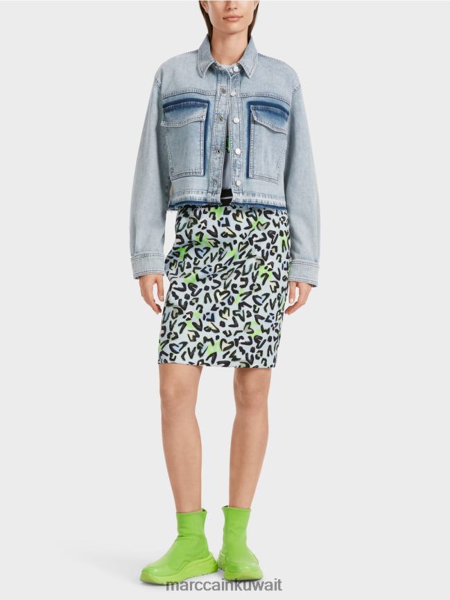 Marc Cain سترة الدنيم مع تأثير ديي LVN0D6334 ملابس الدنيم الخفيف