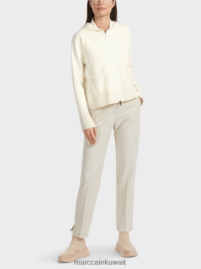 Marc Cain سترة مقنعين ذات وجهين LVN0D6336 ملابس أبيض مصفر