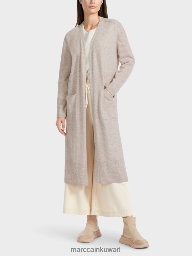 Marc Cain معطف طويل محبوك "إعادة التفكير معًا". LVN0D6337 ملابس حجر الضوء