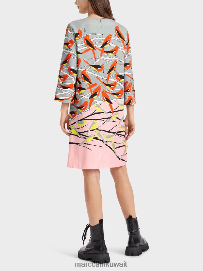 Marc Cain فستان بتصميم طائر كاجوال LVN0D633 ملابس السماء الزرقاء الداكنة