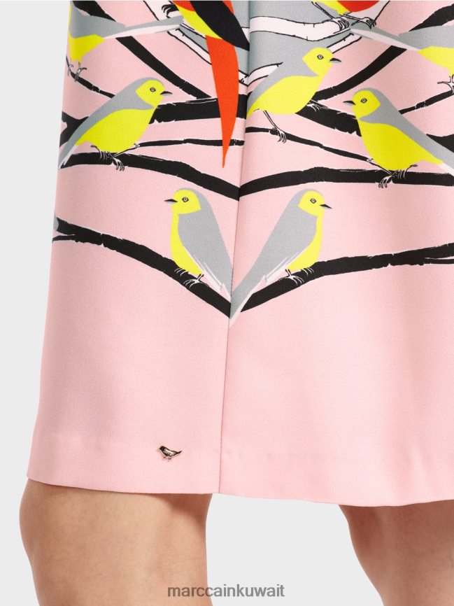 Marc Cain فستان بتصميم طائر كاجوال LVN0D633 ملابس السماء الزرقاء الداكنة