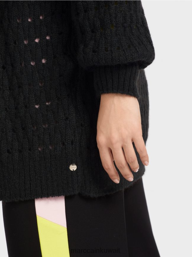 Marc Cain سترة محبوكة في ألمانيا LVN0D6346 ملابس أسود