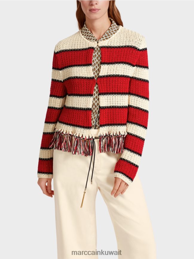 Marc Cain سترة "إعادة التفكير معًا". LVN0D6355 ملابس كريمة