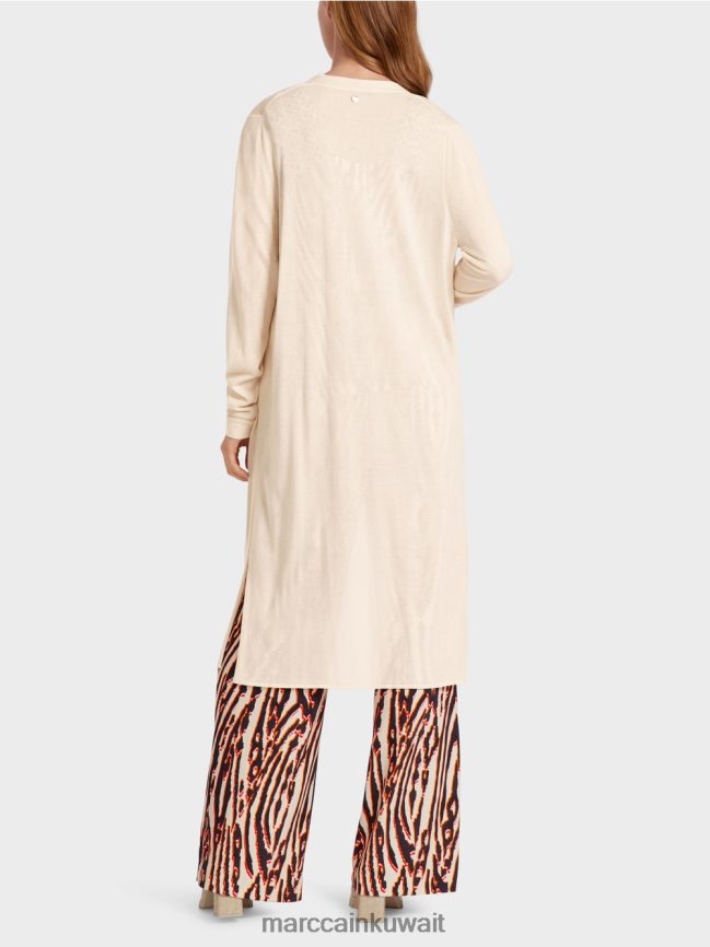 Marc Cain سترة طويلة ومتماسكة بشكل جيد LVN0D6357 ملابس كريمة