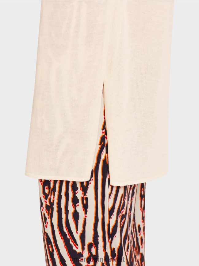 Marc Cain سترة طويلة ومتماسكة بشكل جيد LVN0D6357 ملابس كريمة