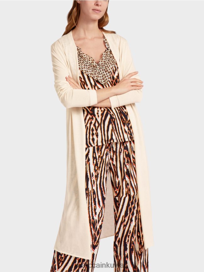 Marc Cain سترة طويلة ومتماسكة بشكل جيد LVN0D6357 ملابس كريمة