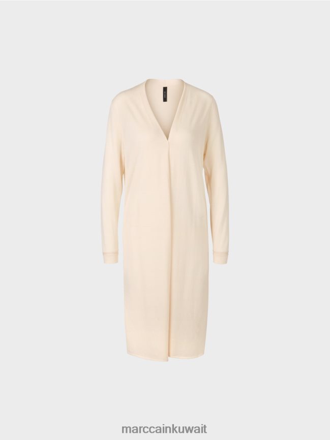 Marc Cain سترة طويلة ومتماسكة بشكل جيد LVN0D6357 ملابس كريمة