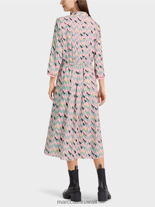 Marc Cain فستان ميدي مع تفاصيل الطيات LVN0D635 ملابس السماء الزرقاء الداكنة