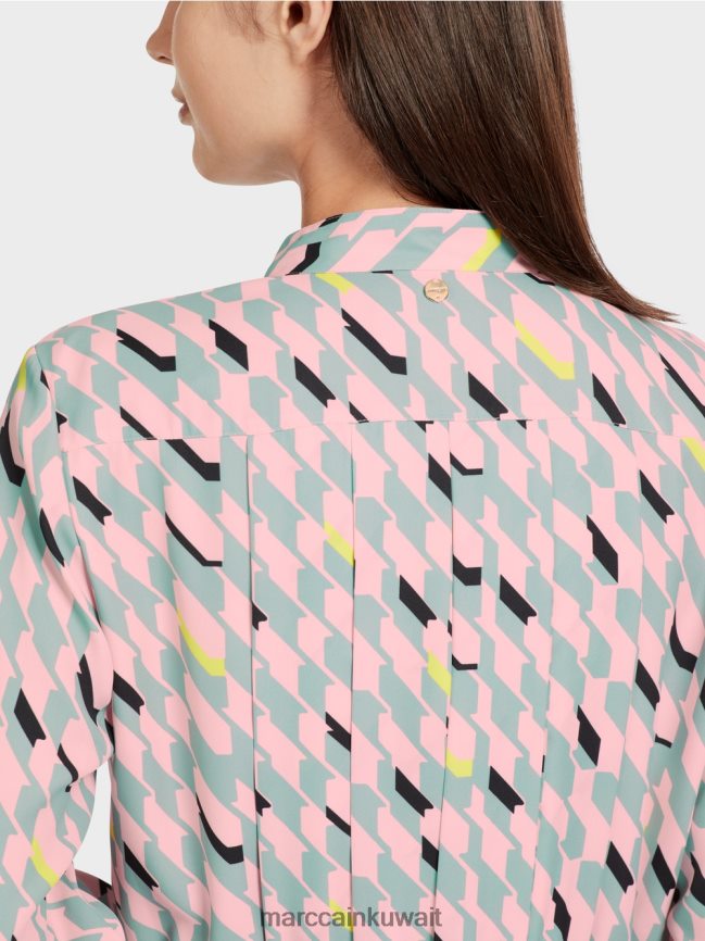 Marc Cain فستان ميدي مع تفاصيل الطيات LVN0D635 ملابس السماء الزرقاء الداكنة