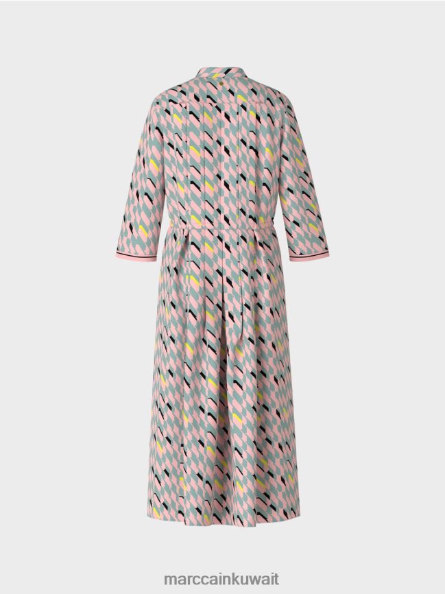 Marc Cain فستان ميدي مع تفاصيل الطيات LVN0D635 ملابس السماء الزرقاء الداكنة