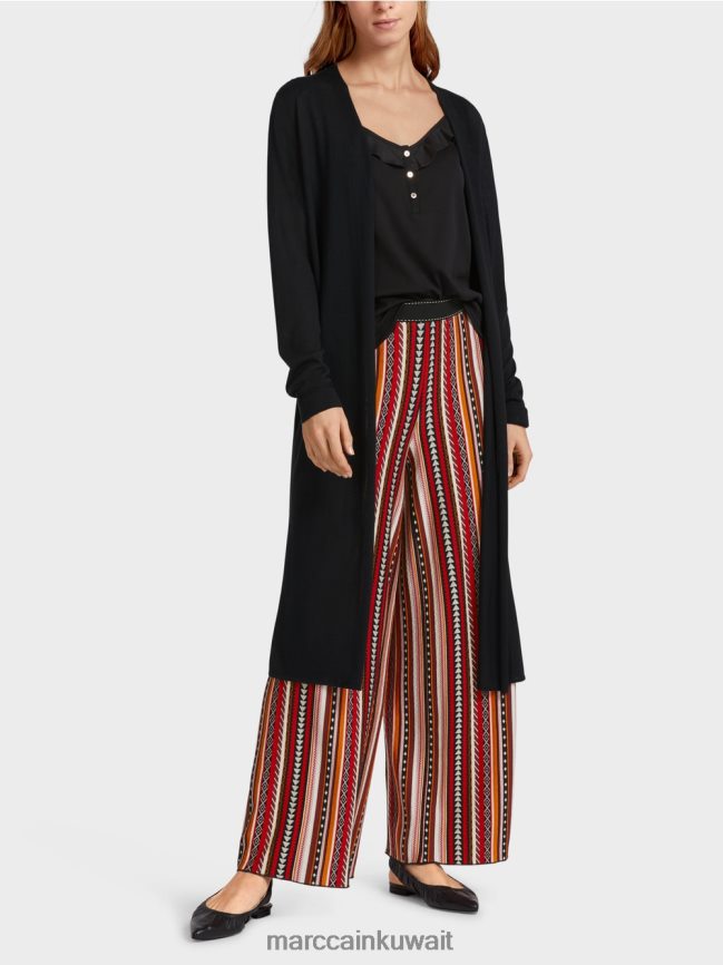 Marc Cain سترة طويلة ومتماسكة بشكل جيد LVN0D6360 ملابس أسود