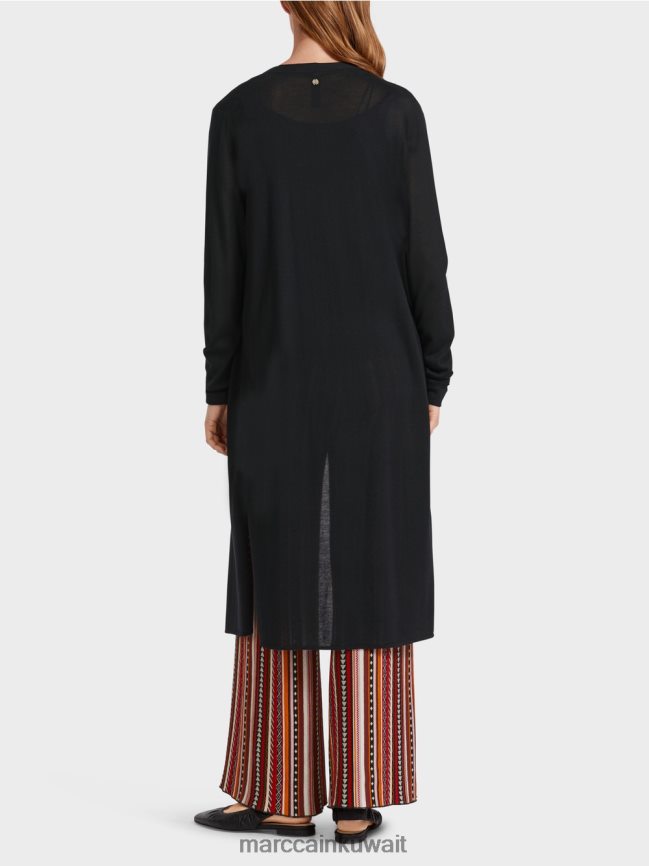 Marc Cain سترة طويلة ومتماسكة بشكل جيد LVN0D6360 ملابس أسود