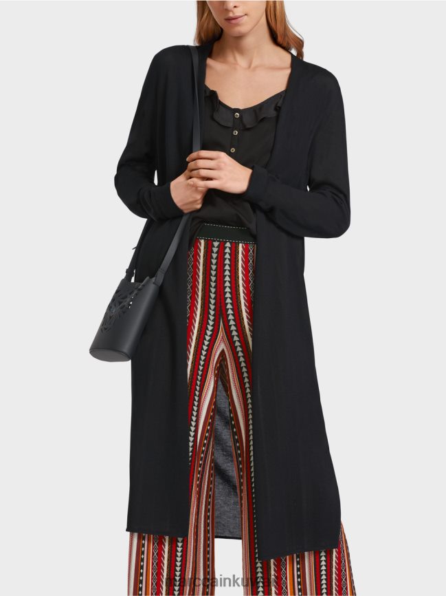 Marc Cain سترة طويلة ومتماسكة بشكل جيد LVN0D6360 ملابس أسود