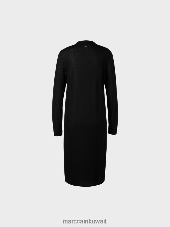 Marc Cain سترة طويلة ومتماسكة بشكل جيد LVN0D6360 ملابس أسود