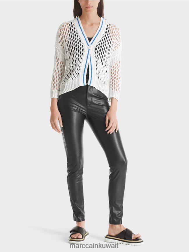 Marc Cain سترة مثقوبة محبوكة في ألمانيا LVN0D6362 ملابس أبيض
