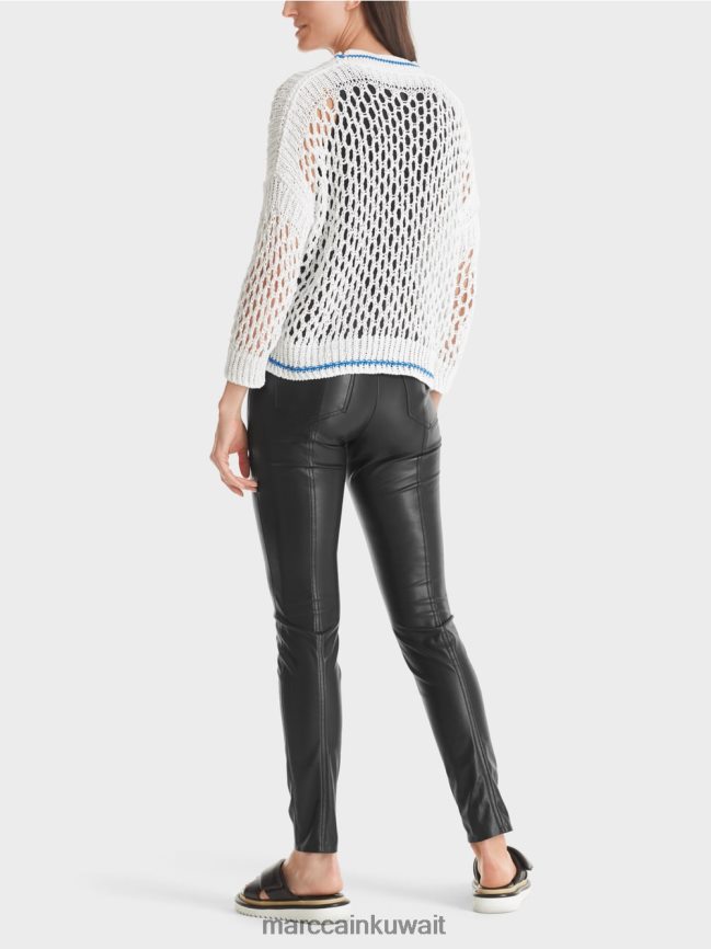 Marc Cain سترة مثقوبة محبوكة في ألمانيا LVN0D6362 ملابس أبيض