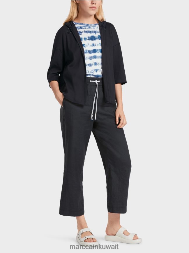 Marc Cain سترة كاجوال مصنوعة من مزيج القماش LVN0D6363 ملابس منتصف الليل الأزرق